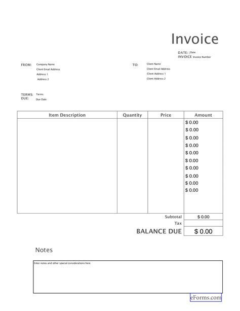 black invoice template